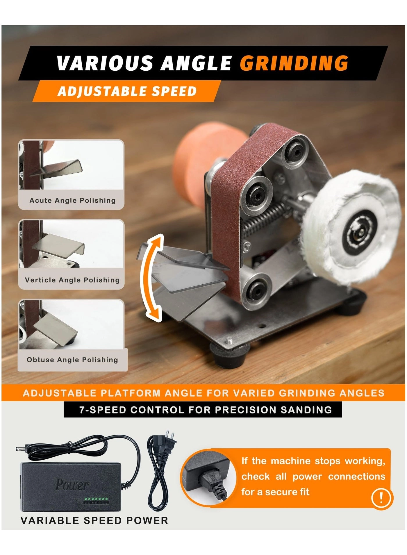 Mini Belt Sander - 15 Degree 7 Speed Kit