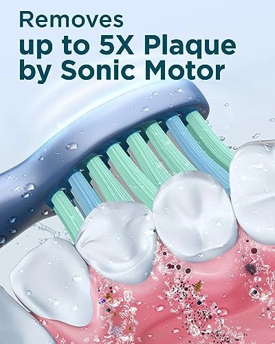 Sonic Electric Toothbrush - 8 Heads Travel Case Light Blue