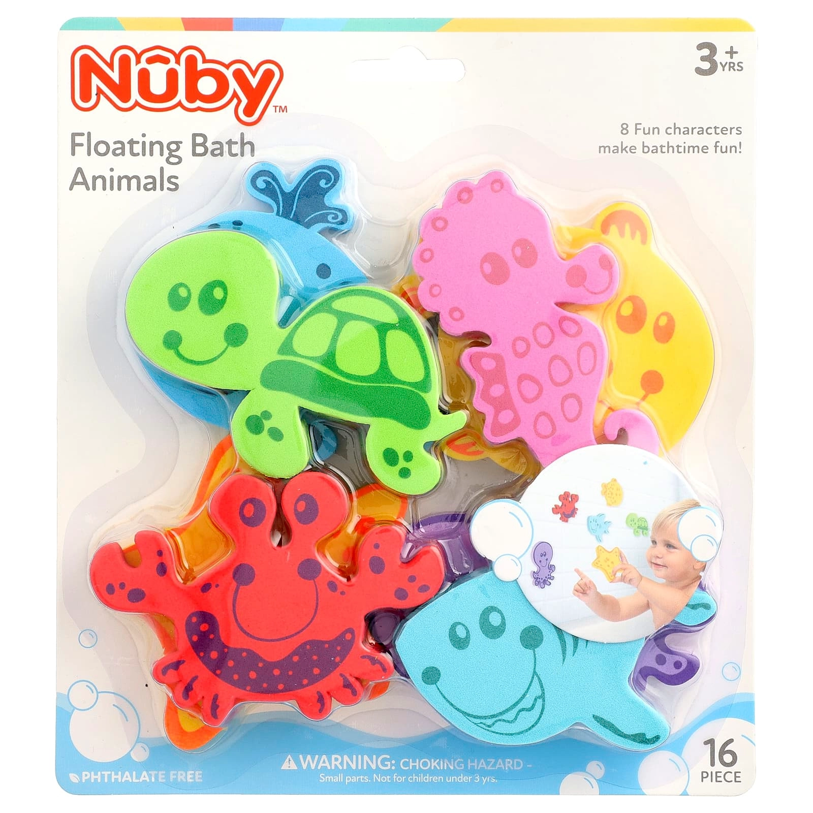 Nuby Floating Bath Animals - 3+ Years 16 Pieces