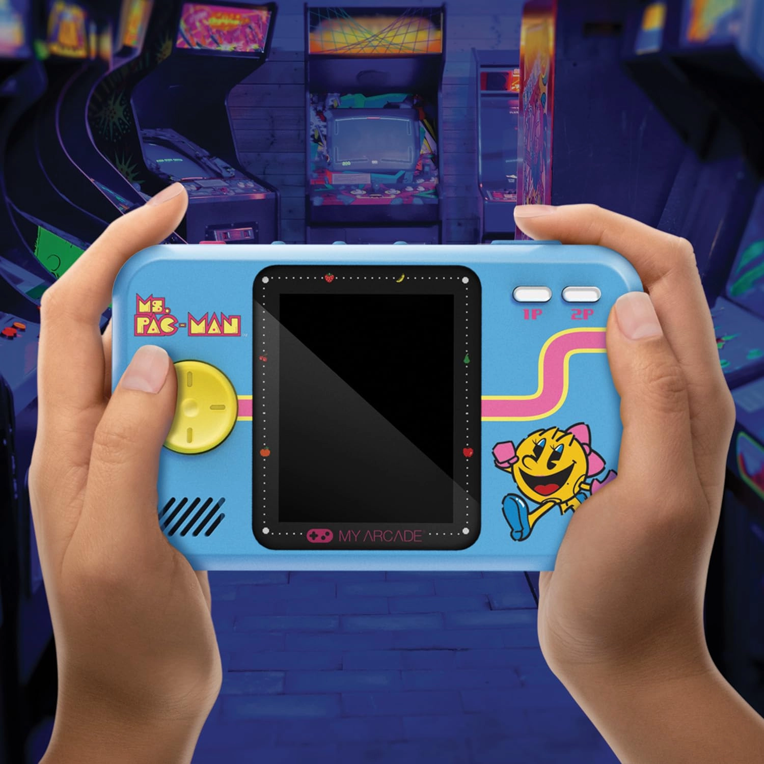 Pocket Player Ms.Pac-Man - Pink & Blue 2.75" display