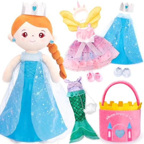 hahaland Dress Up Doll Set - 3in1 14 inch 3 Outfits