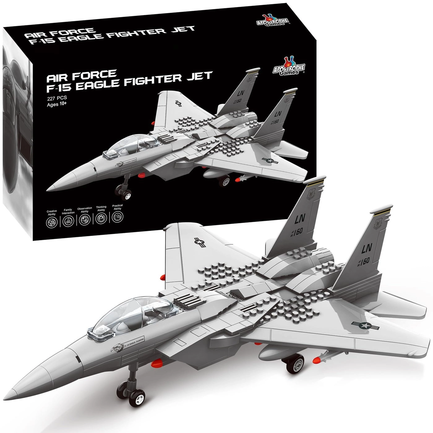 Apostrophe Games F-15 Eagle - Building Block Set Compatible with All Building Bricks