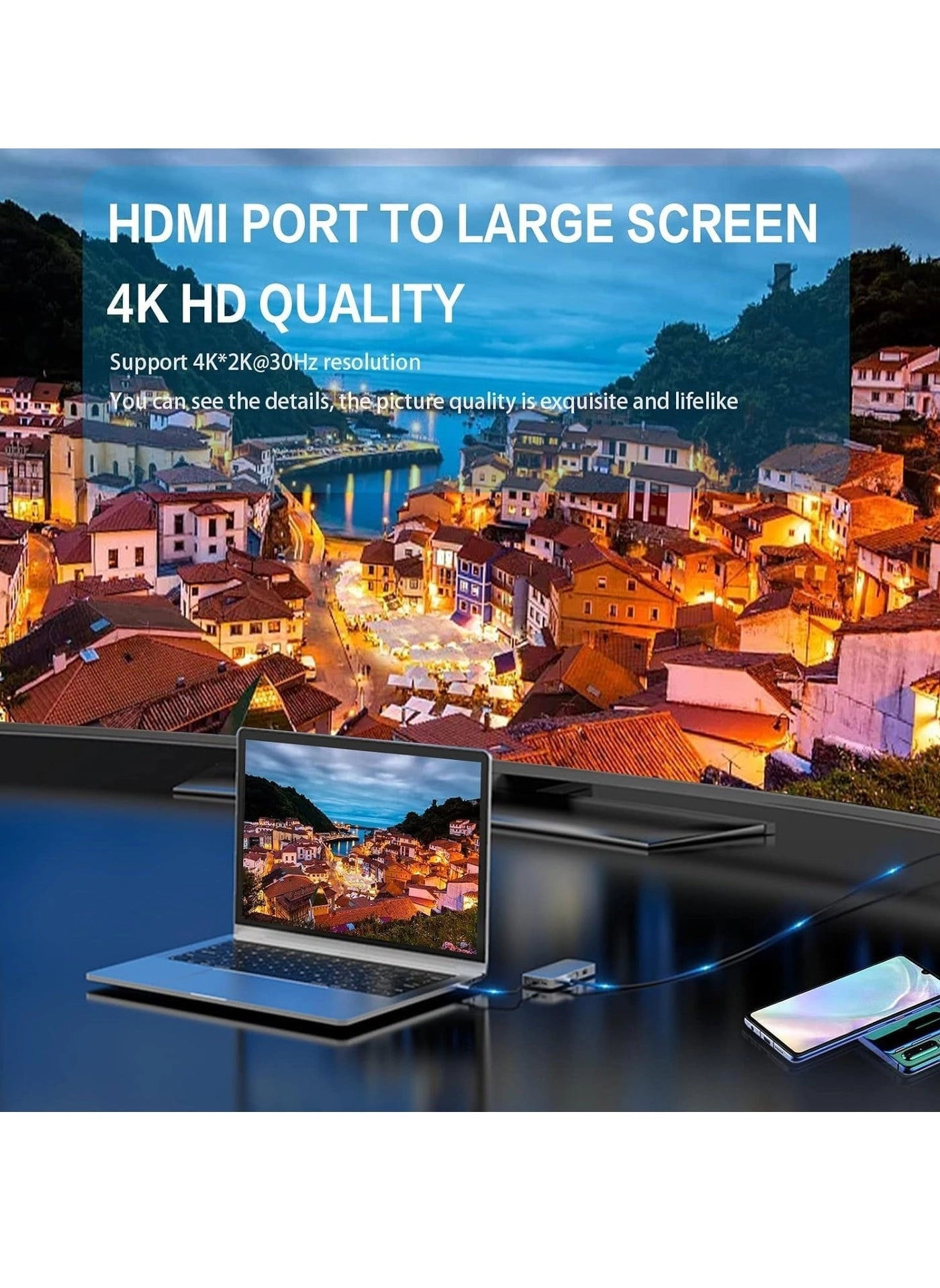 10-in-1 USB C Hub Docking Station - USB C MacBook Pro, Type C Laptops & Devices