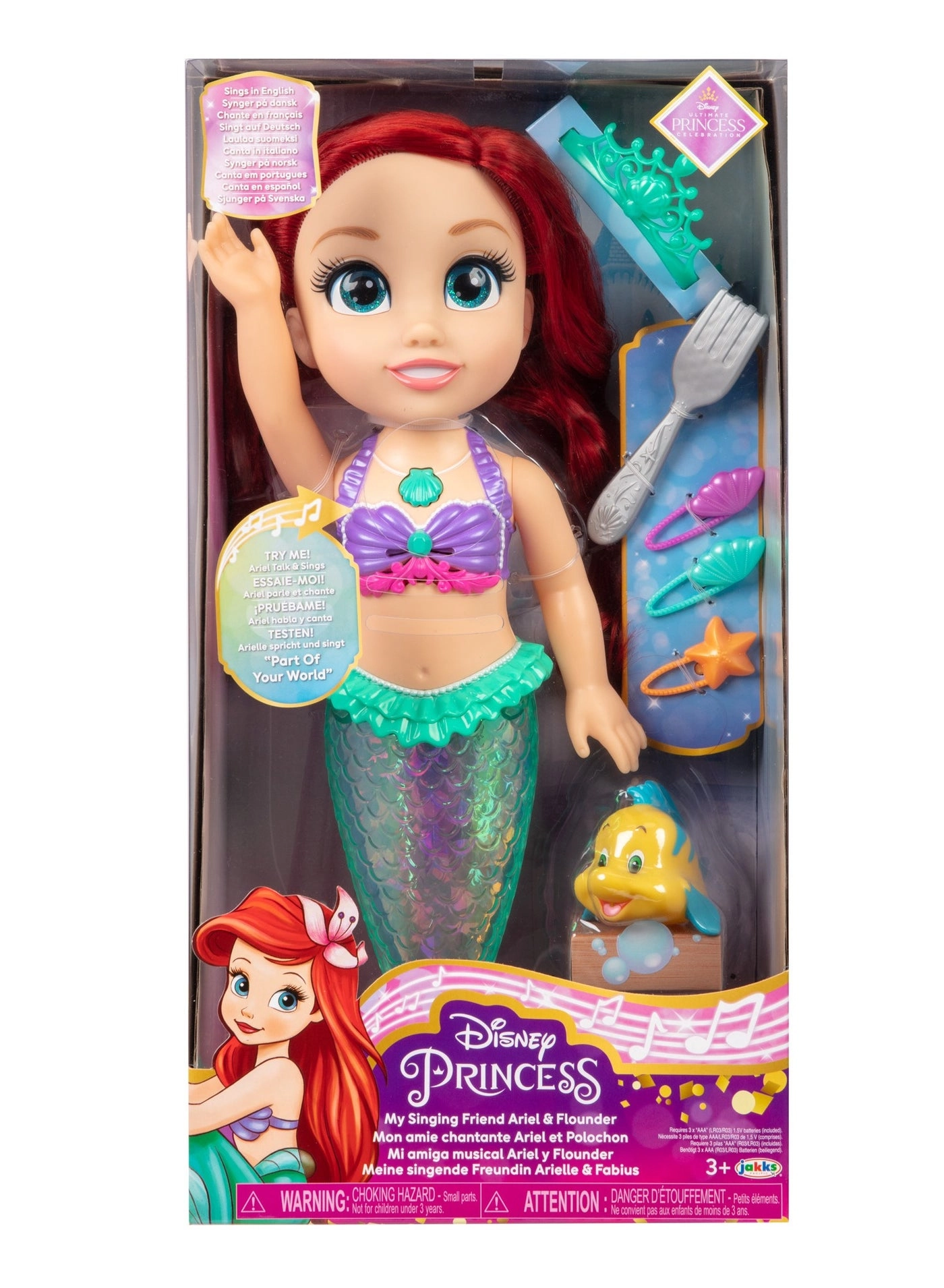 Ariel Doll - Sing & Sparkle Multicoloured
