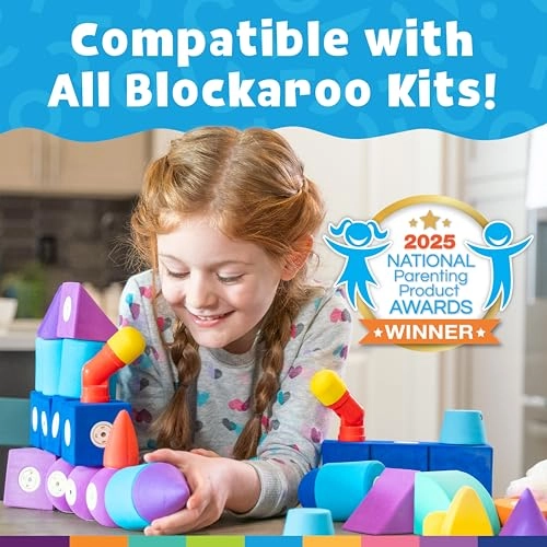 Magnetic Foam Bath Building Blocks - 50-Piece Trunk Set Multicolor