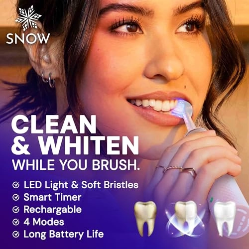 LED Whitening Electric Toothbrush - Sonic Technology 4 Modes Rechargeable