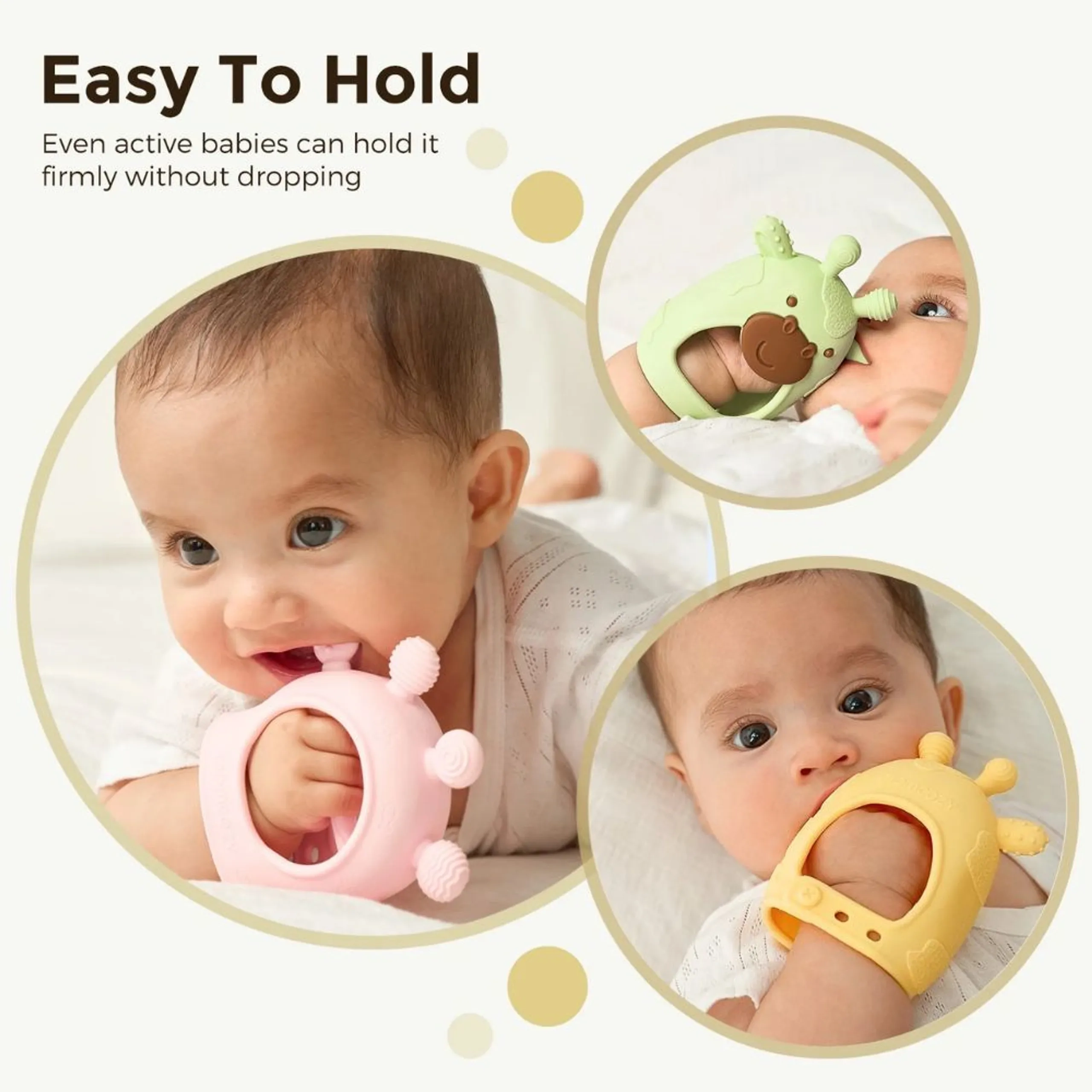 Wrist Hand Teether Toy - food-grade silicone