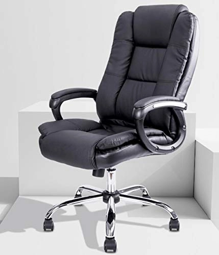 Desk Chair - PU Leather Brown High Back