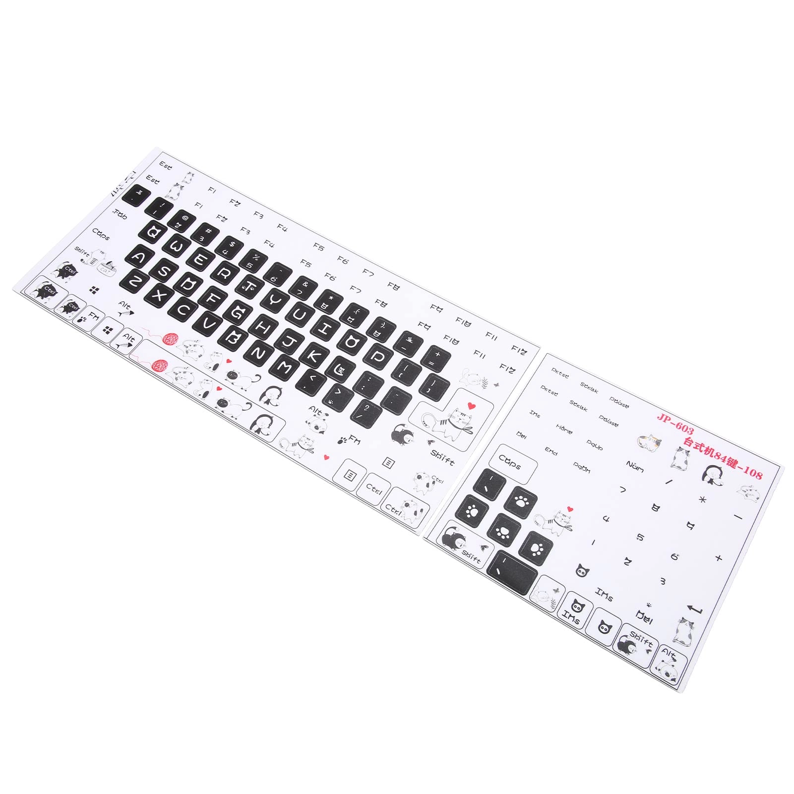 SIXRUN Keyboard Stickers - PVC Clear Frosted 84-108 Key