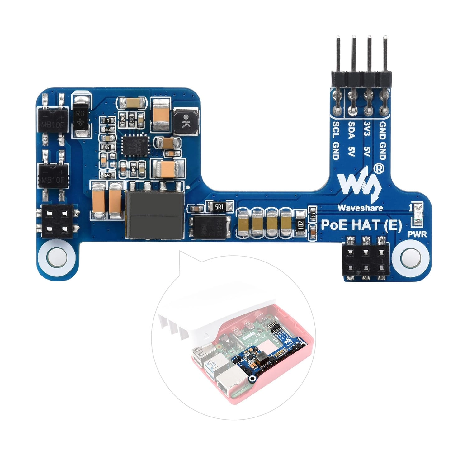 Waveshare PoE HAT (E) - 802.3af-compliant
