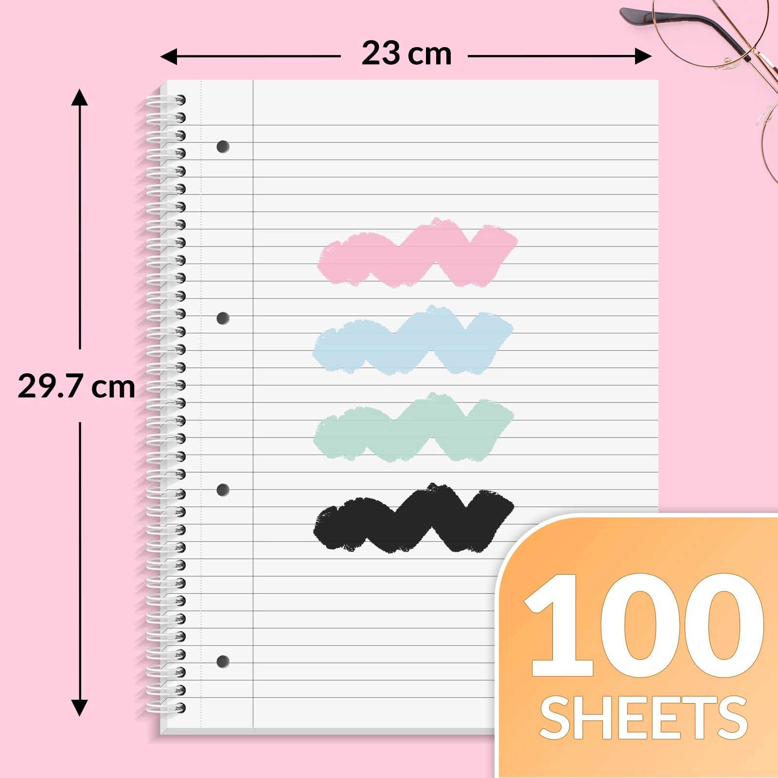 Notebook A4 Spiral - Lined 100 Sheets
