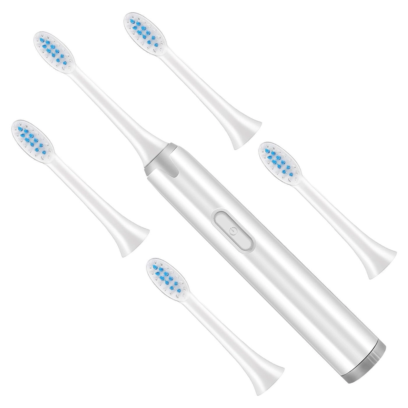 Electric Toothbrush - Waterproof 5 Soft Brush Heads Battery Powered