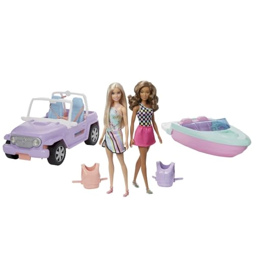 Barbie Dolls and Vehicles - Black Plastic 7 piece(s)