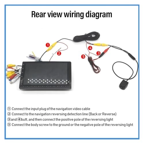Reverse car rear view camera - Night vision Wired 720 x 540 pixels
