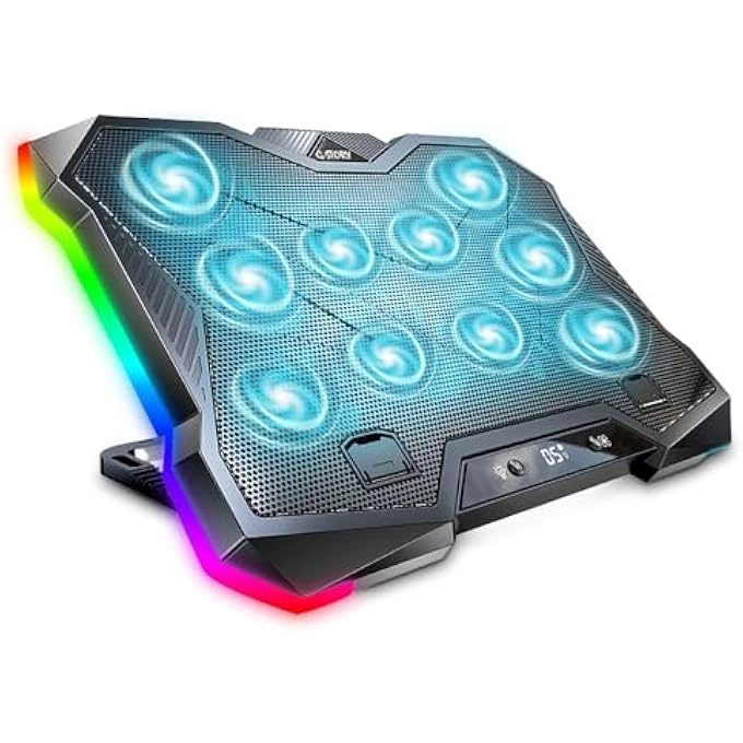 Laptop Cooling Pad Stand - Quiet Fan Height Adjustable USB Interfaces