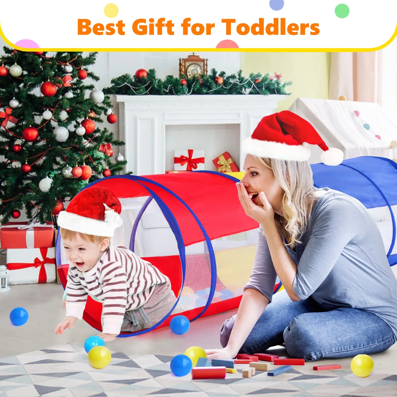 Kids Play Tunnel - Colorful Pop Up Rainbow
