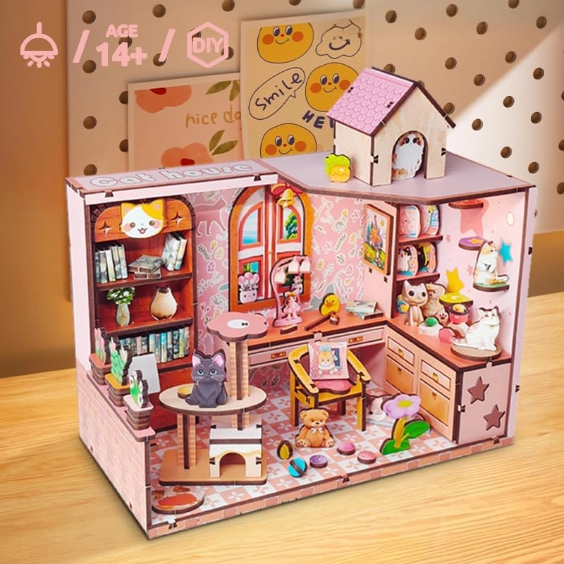 Miniature Dollhouse Kit - Cat House 1:12