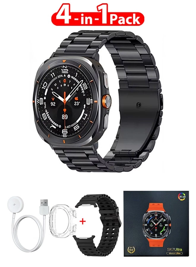 CATANES SK7 Ultra + Stainless Steel Band + Silicone Band + Charging Cable + TPU Case Protector