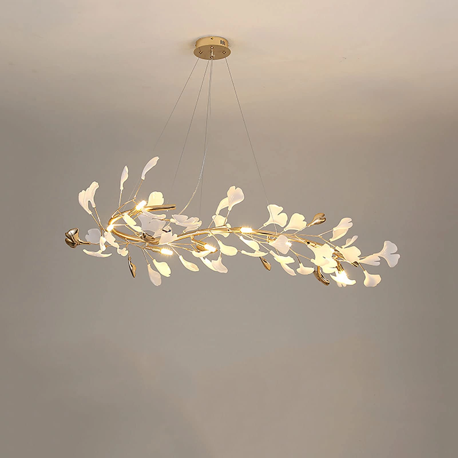 Scandinavian Artistic Long Chandelier - Golden 120*35cm 4 Head