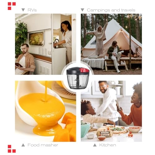 Manual Food Processor - 16.9 Fluid Ounces three blades