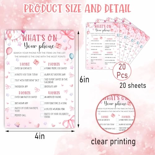 Slumber Party Game Cards - 20