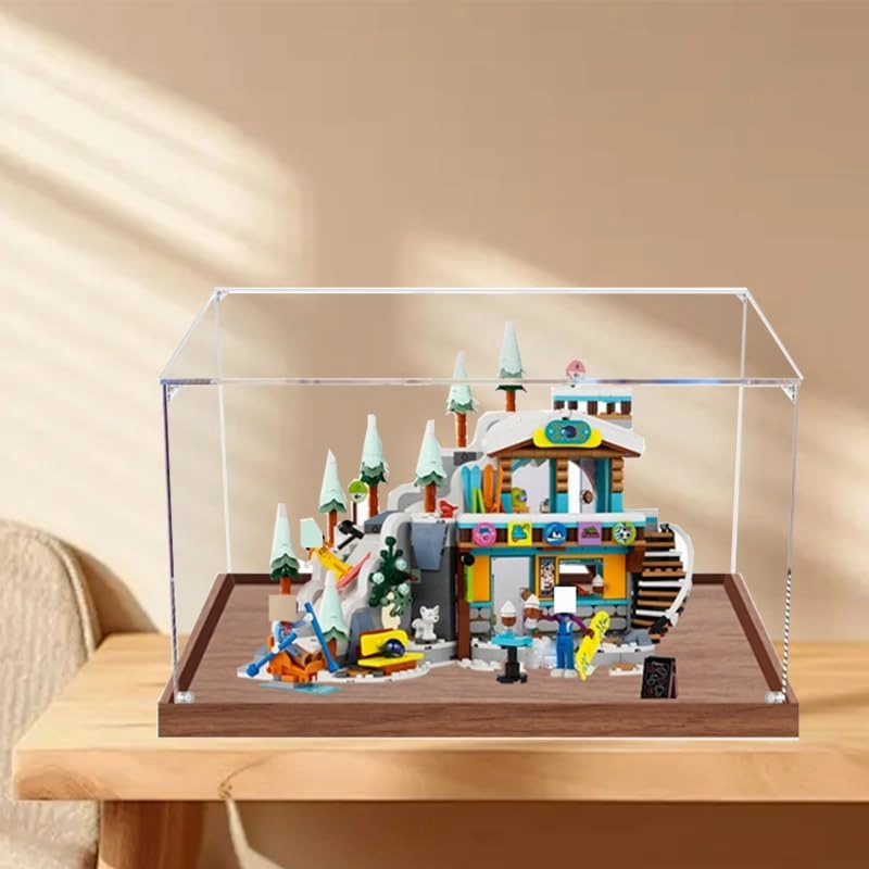 Lego Friends Display Case (41756) - 35x25x30cm Wood Bottom+background