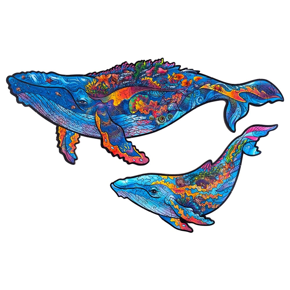 Milky Whales Wooden Puzzle (4107390-WHALES_S) - 98 pcs