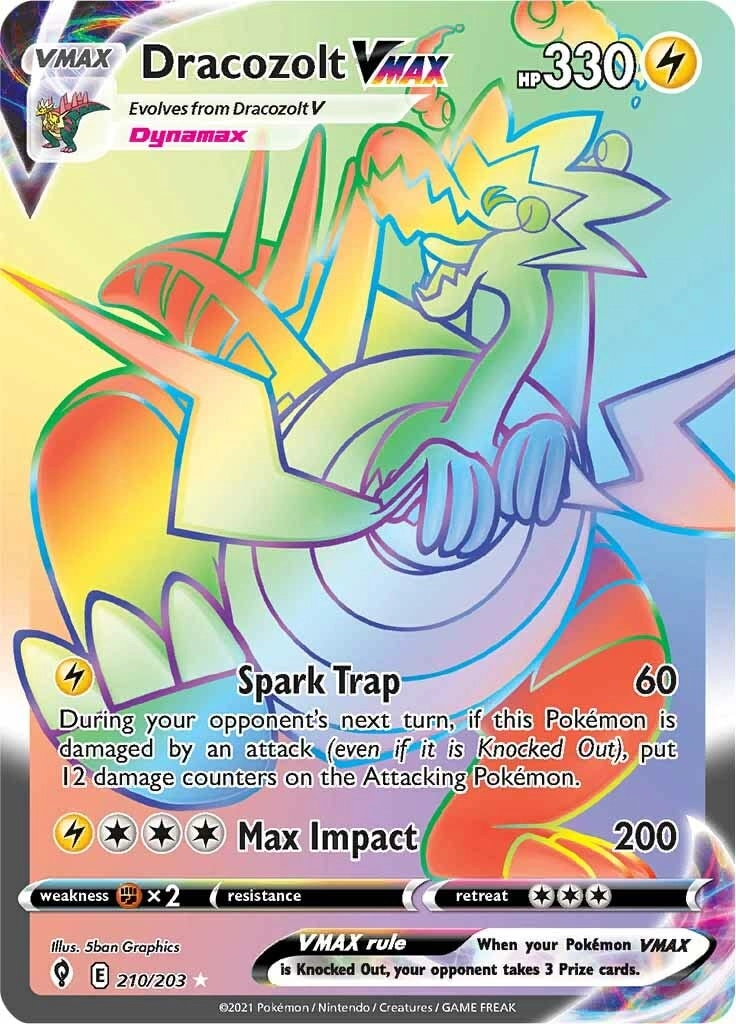 Pokemon USA, Inc. Dracozolt VMAX - 210/203 Evolving Skies