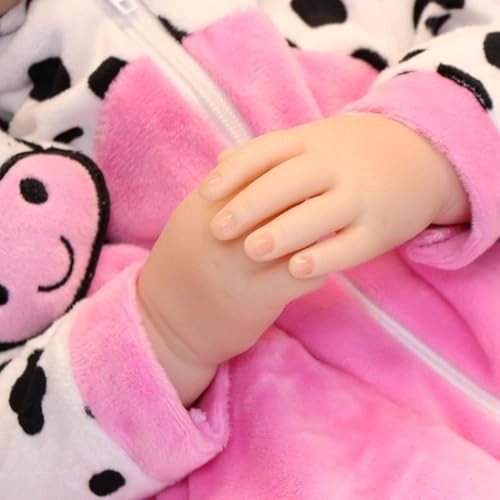 Reborn Baby Doll - 22 Inch Vinyl Sleeping Moo-Cow Ages 6+ Gift Set
