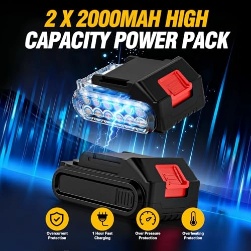 Cordless Brushless Power Drill - 4000 Milliamp Hours