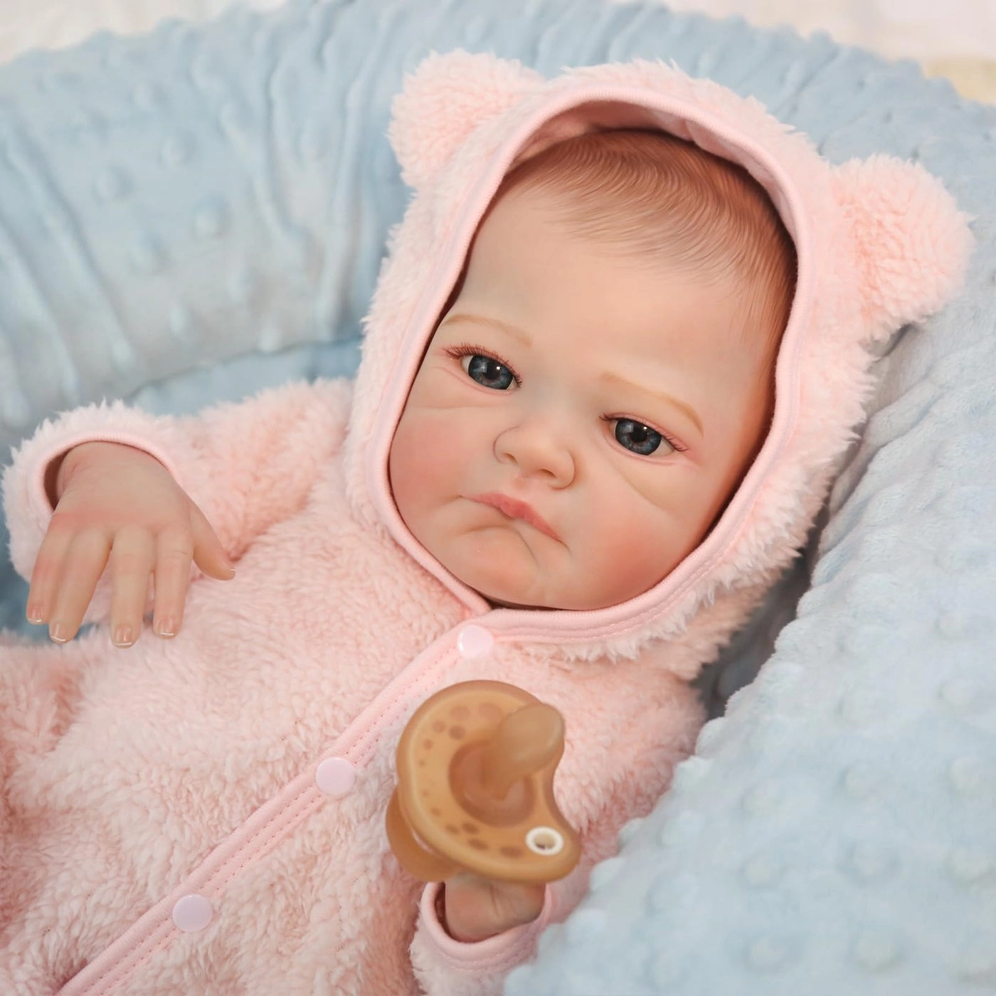 Reborn Baby Doll - 20 Inch Open Eyes Pink Plush Outfit Ages 3+