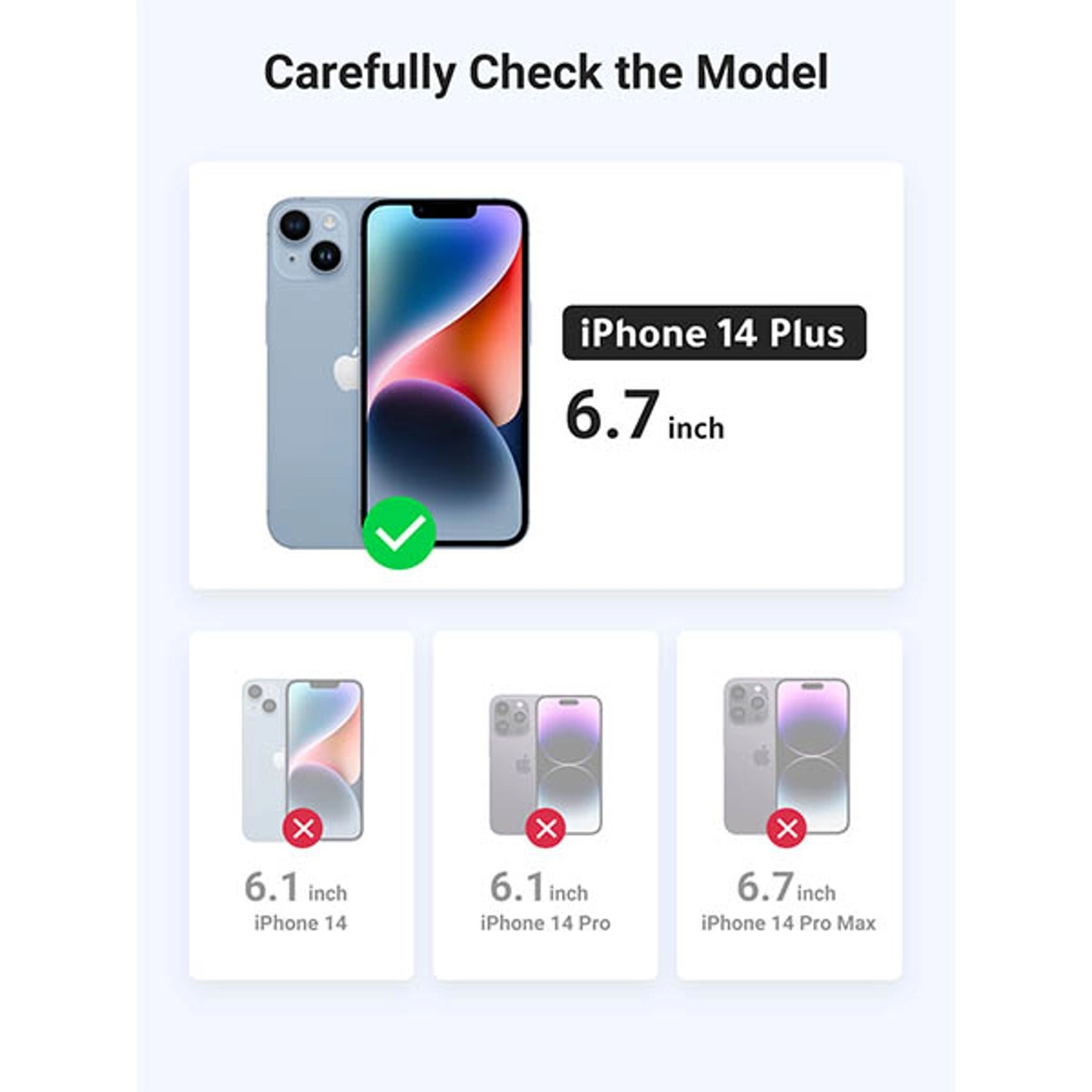 Magnetic Clear Case Back Case for iPhone 14 Plus