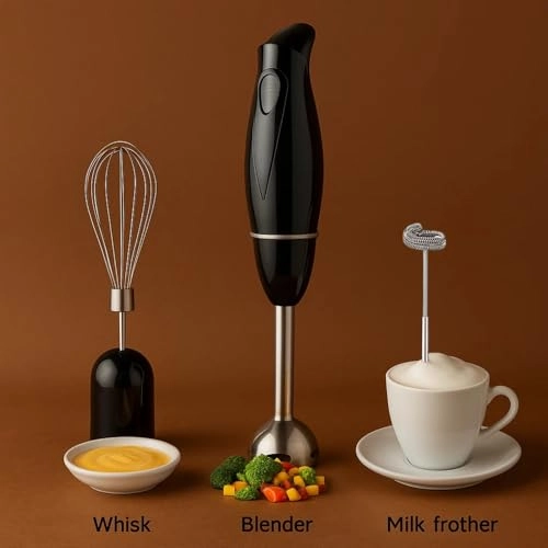 Hand Blender Set - 3-in-1 Handheld Mixer Stainless Steel Blending Stick