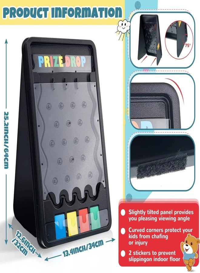 Prize Drop Board - 25 x 14 Inch Foldable 4 Slots 12 Pucks