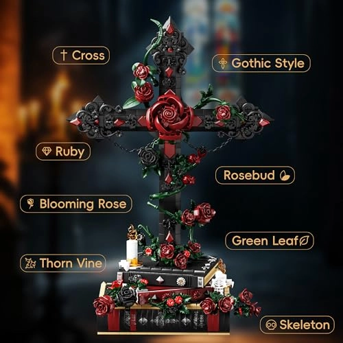 Gothic Rose Cross - 1349 Pieces