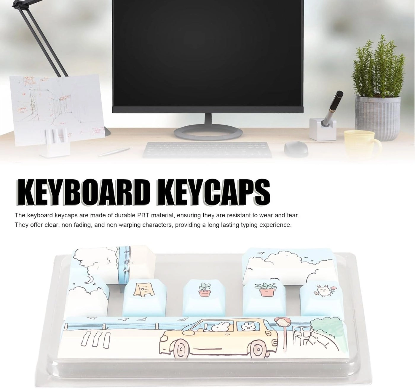 PBT Keycaps - 8 Key Compatible with 61 87 104 108 Keyboards