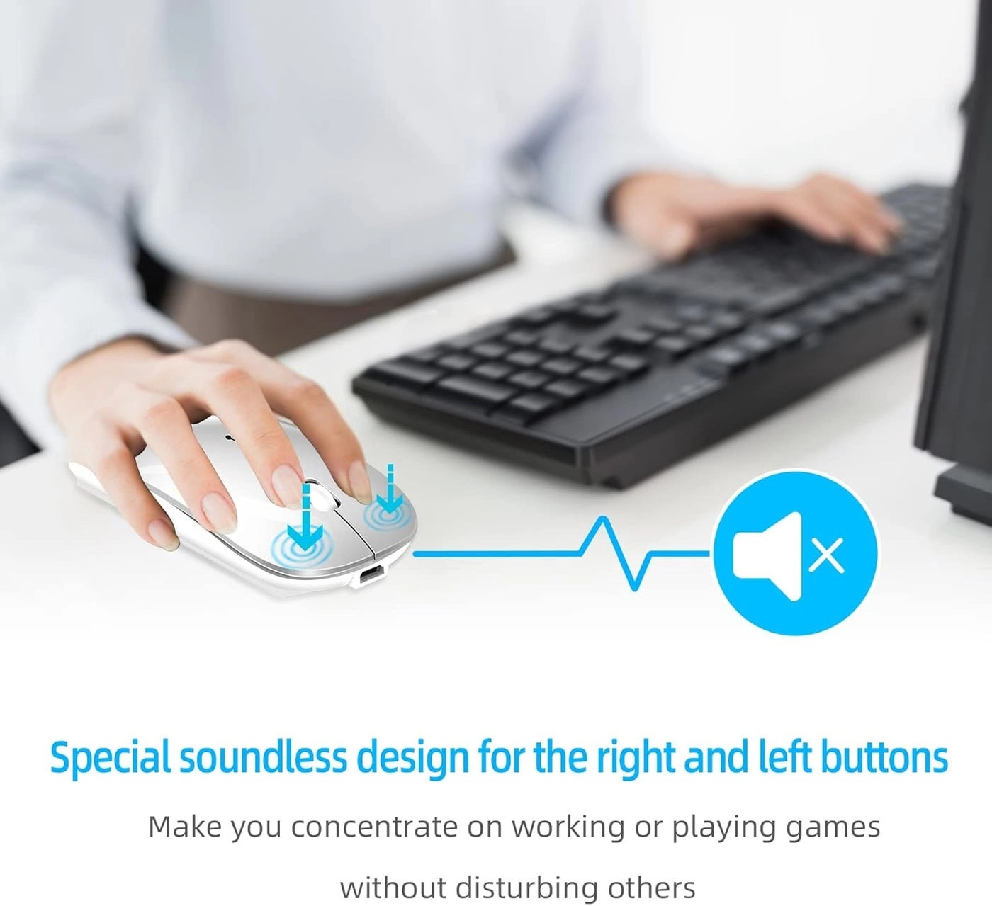 LED Rechargeable Slim Silent Mouse - Wireless