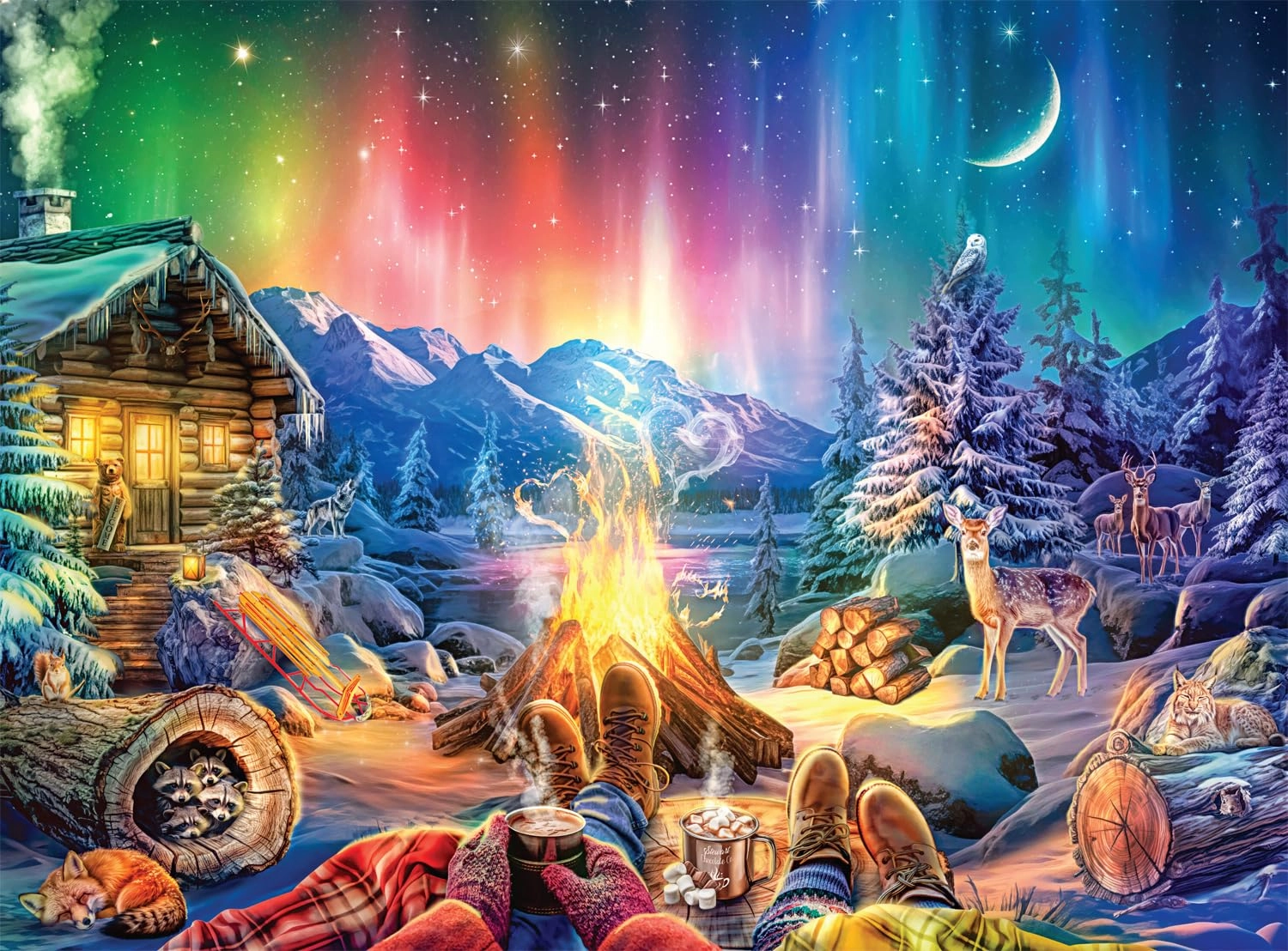 Buffalo Games Winter's Night Bonfire Puzzle - 1000 pcs