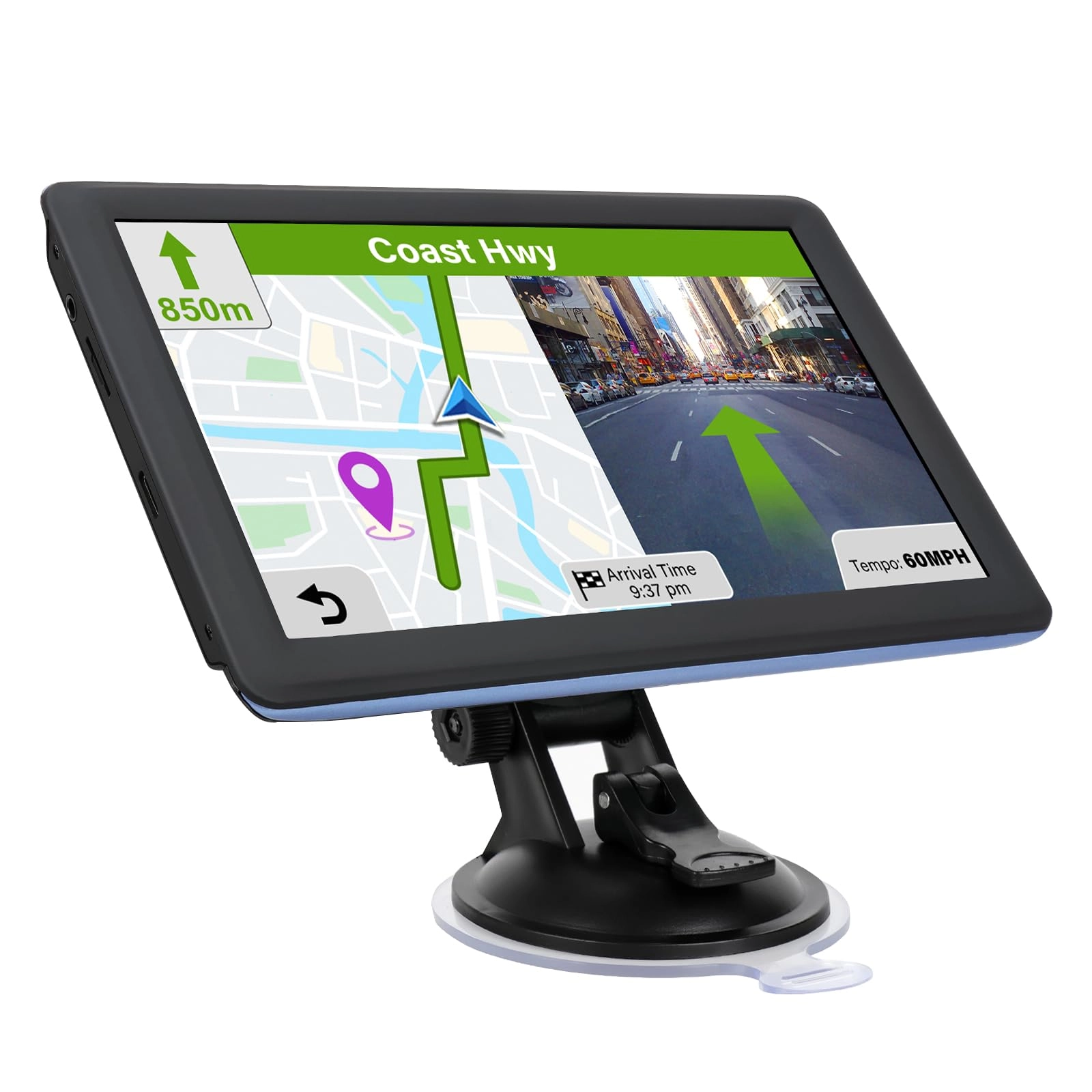glaury GPS Navigator for Car Truck RV - 7 inch Free Lifetime Map Updates