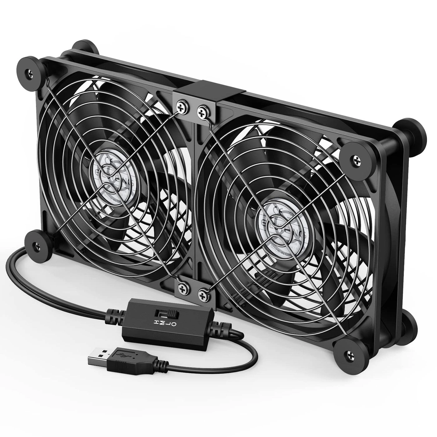 Dual USB Computer Cooling Fan - 2 120mm