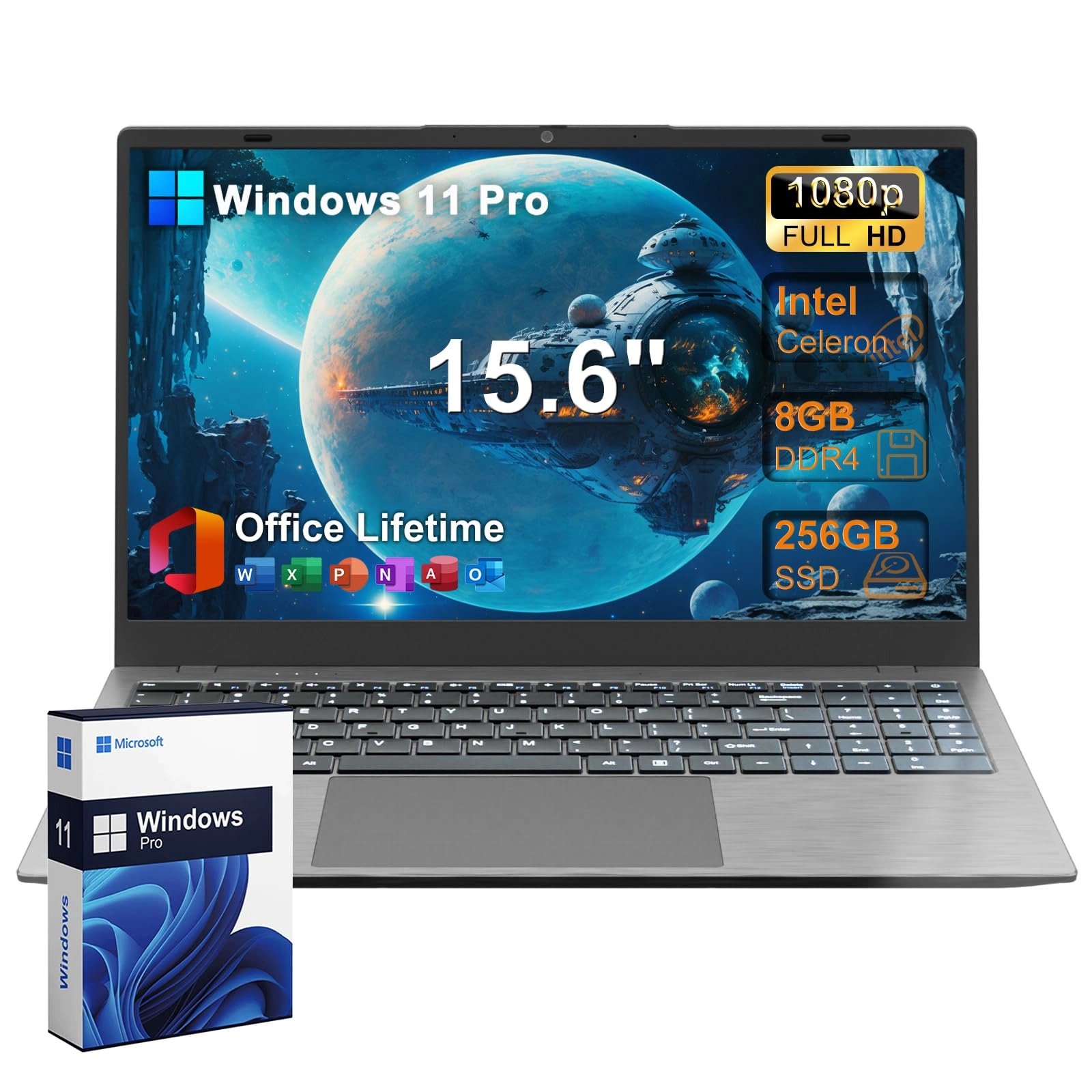 Soulgenix 15.6 Celeron Laptop - 15.6'' Celeron N 8GB DDR4 256GB SSD