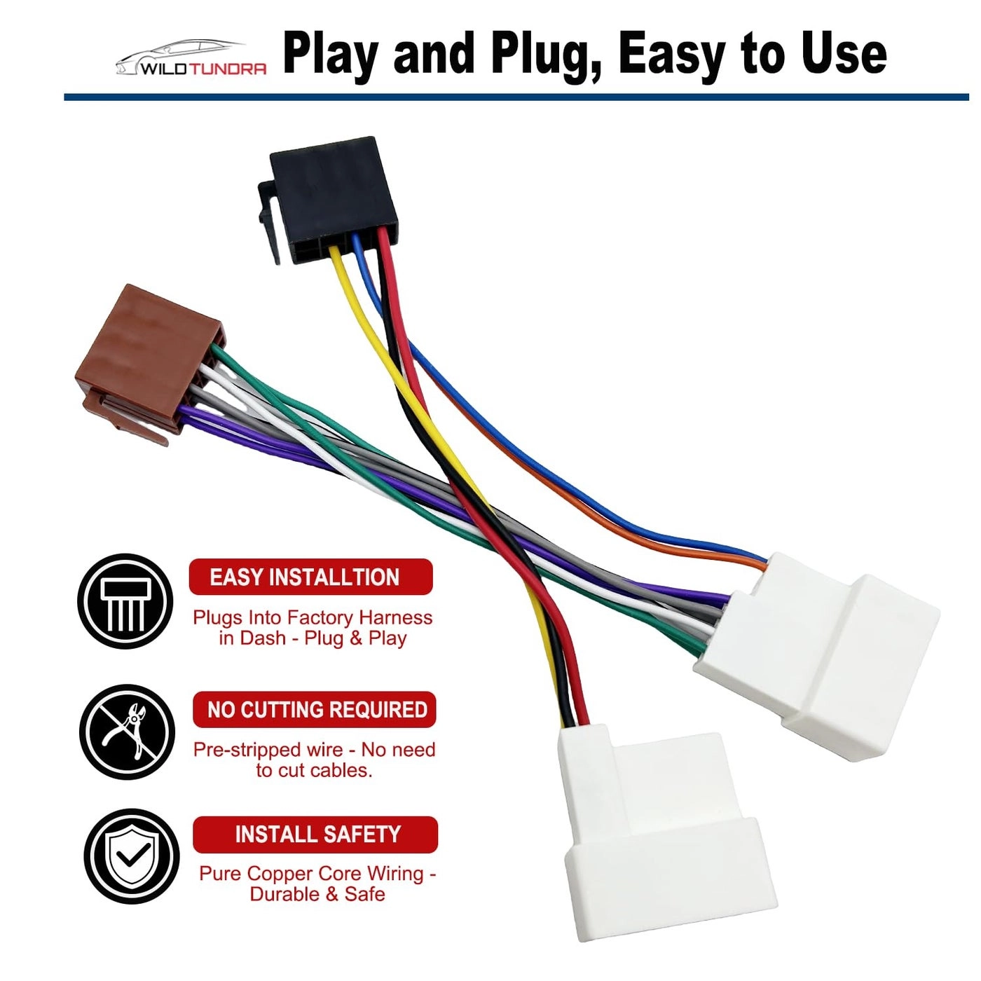 16Pin Aftermarket ISO Radio Wire Harness Adapter - Hyundai/KIA
