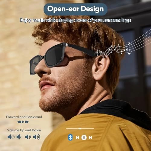 Smart Bluetooth Glasses - UV400 Polarized Built-in Mic & Bluetooth 5.3