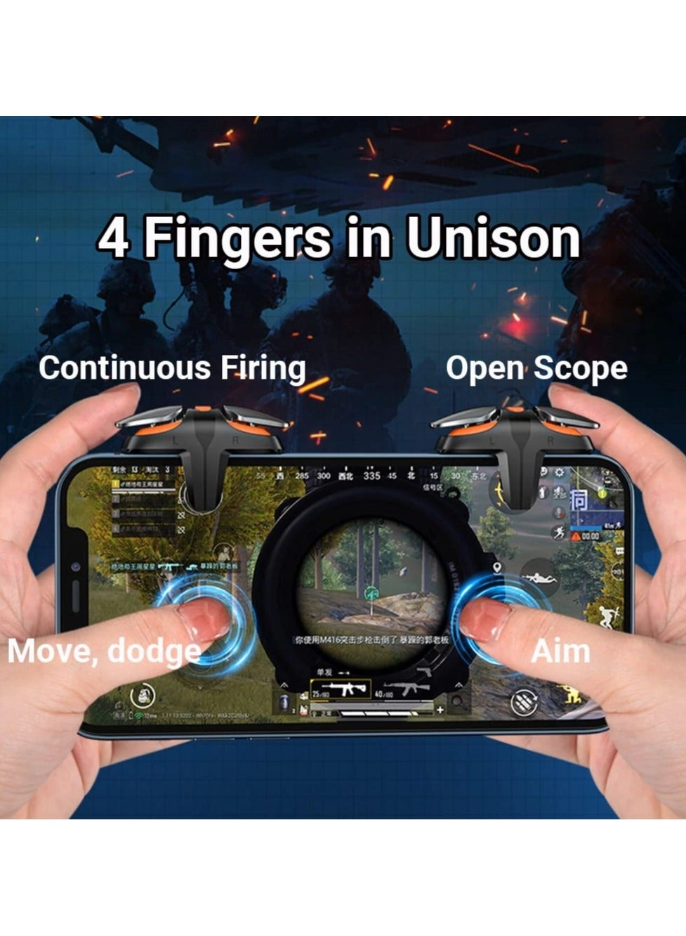 Mobile Game Controller - Rapid-Fire High Frequency Click iPhone Android Pack