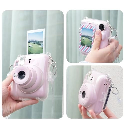 Clear Case - with Strap + Mini Photo Album - 80 Photos + Selfie Mirror + DIY Stickers - x2 + Color Filter - x4