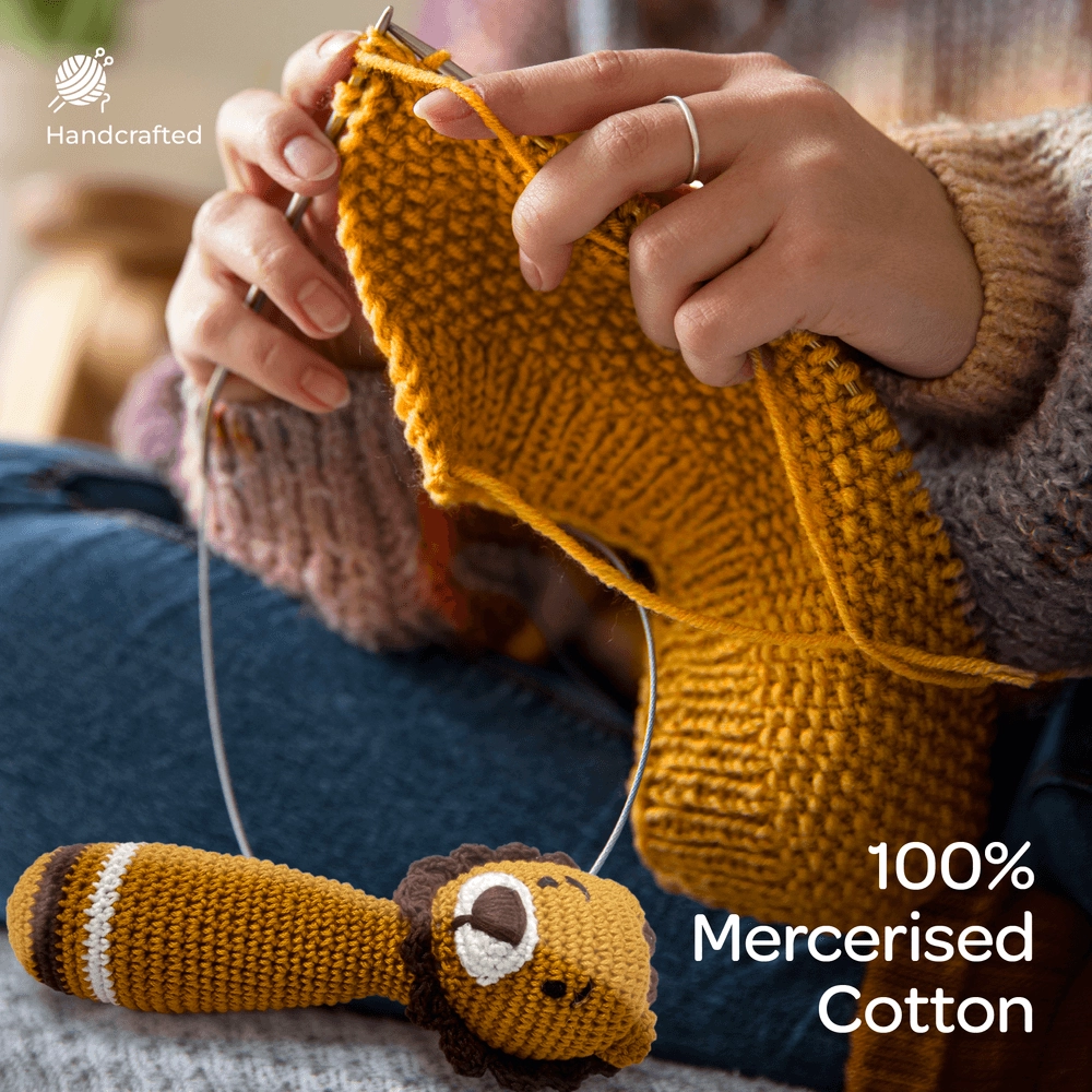 Crochet Ring Rattle Toy - Suitable for 0 month & above premium cotton yarn Tiger