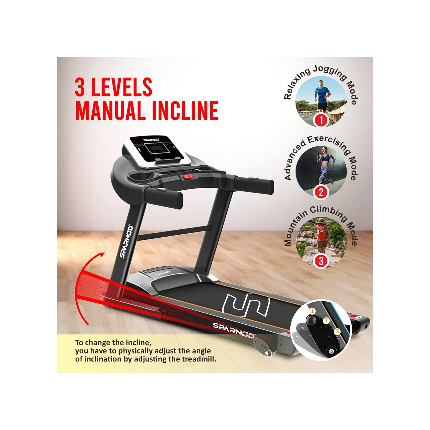 Automatic Motorised Treadmill for Home Use 3hp Dimension2D[width=406.0, height=1016.0]mm