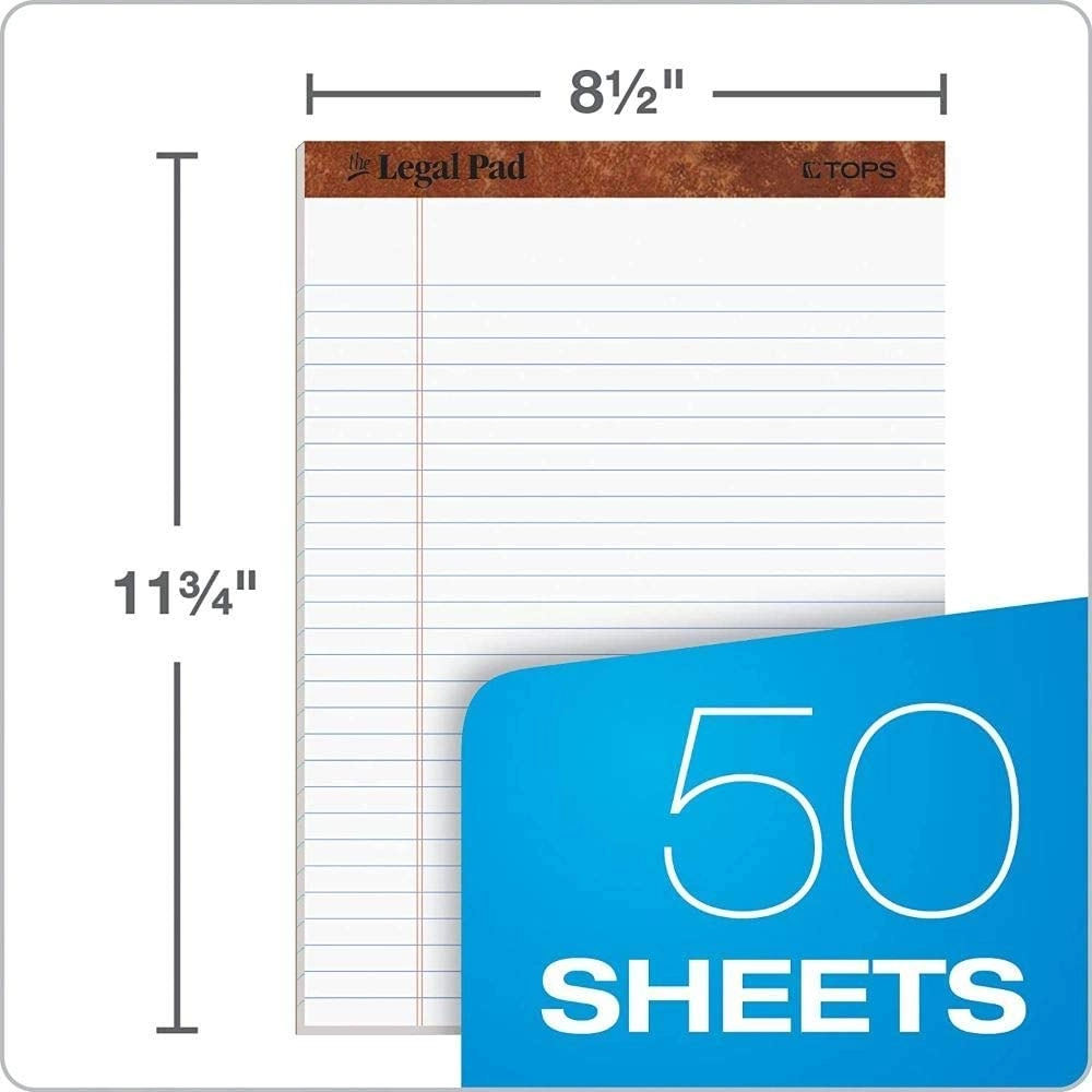 Legal Pad 11.75x8.5 inches Softcover - Lined 50 Sheets