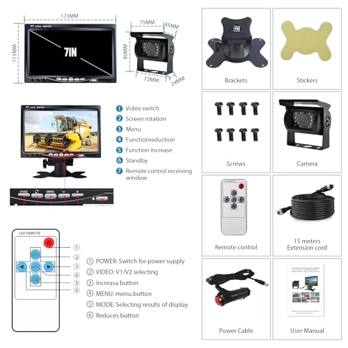 Rear Camera Kit - Night vision Wired 800 x 480 pixels