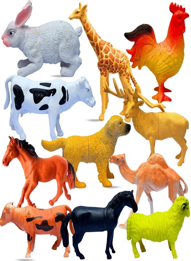 Mallexo Big Size Realistic Farm Animal Action Figures - 3+ 12PCS